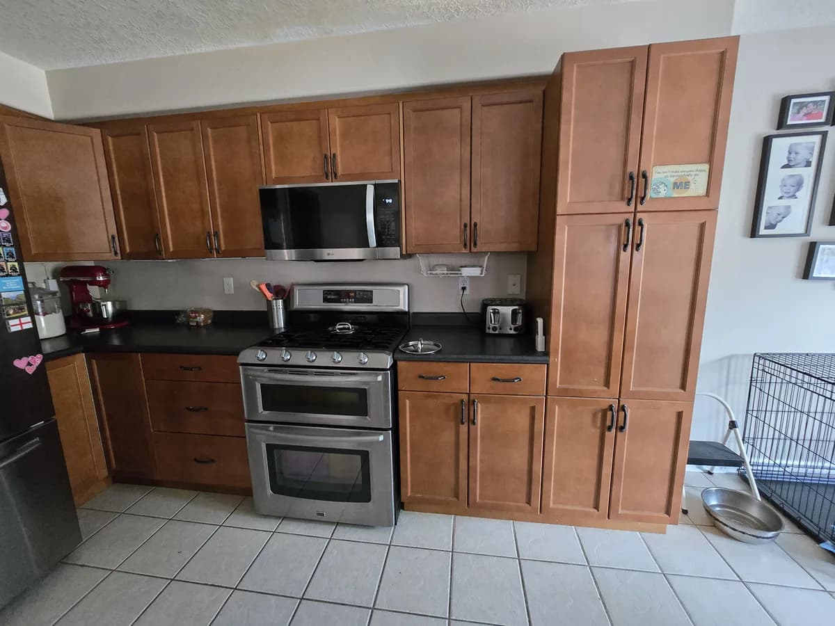 Kitchen cabinets, before painting